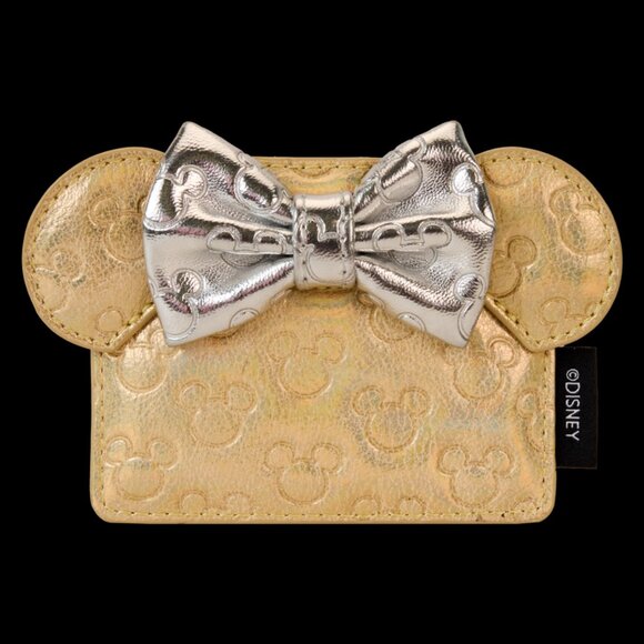 Loungefly Handbags - Loungefly Disney Minnie Mouse Cardholder Metallic Quilted Card Wallet With Bow